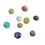 24pcs Bumpy Lampwork Beads Flat Round Flower DIY Bracelet