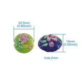 24pcs Bumpy Lampwork Beads Flat Round Flower DIY Bracelet