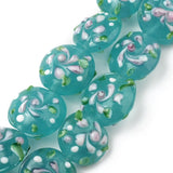 24pcs Bumpy Lampwork Beads Flat Round Flower Loose Beads Jewelry Making
