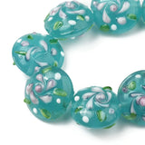 24pcs Bumpy Lampwork Beads Flat Round Flower Loose Beads Jewelry Making