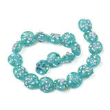 24pcs Bumpy Lampwork Beads Flat Round Flower Loose Beads Jewelry Making