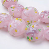24pcs Bumpy Lampwork Beads Flat Round Flower Loose Beads Jewelry Making