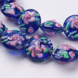 24pcs Bumpy Lampwork Beads Flat Round Flower Loose Beads Jewelry Making