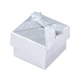 24pcs Square Silver Bowknot Ring Boxes Jewelry Display