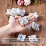 24pcs Square Silver Bowknot Ring Boxes Jewelry Display