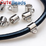 24pcs Silver Pendant Charm Clip Clasp Bail Beads 2/4/5/6mm DIY Necklace Jewe