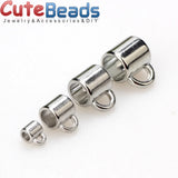 24pcs Silver Pendant Charm Clip Clasp Bail Beads 2/4/5/6mm DIY Necklace Jewe
