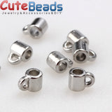 24pcs Silver Pendant Charm Clip Clasp Bail Beads 2/4/5/6mm DIY Necklace Jewe