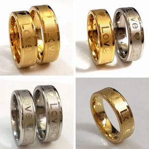 24pcs Wedding Engagement Love Heart Comfort-fit Stainless Steel Anniversary Ring