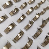 24pcs Wedding Engagement Love Heart Comfort-fit Stainless Steel Anniversary Ring