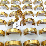 24pcs Wedding Engagement Love Heart Comfort-fit Stainless Steel Anniversary Ring