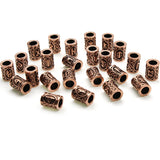 24pcs Viking Rune Bead Large Hole 6mm Hair Beads for DIY Jewelry