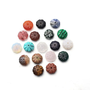 24pcs Opal Aventurine Round Flower Beads DIY Jewelry Making