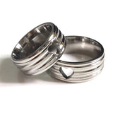 24pcs Hollow Heart Stainless Steel Wedding Ring Set