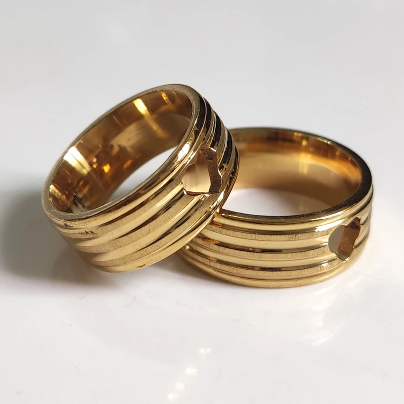 24pcs Hollow Heart Stainless Steel Wedding Ring Set