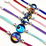 24pcs Outer Space,Star Space,Galaxy Glass Charm Bracelets