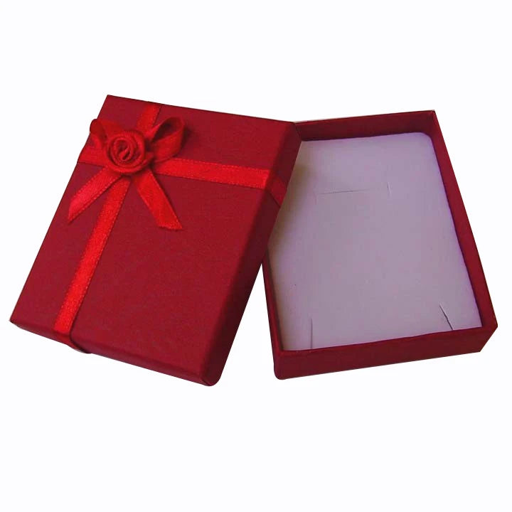 24pcs Pink Paper Jewelry Box 7x8x2.5cm Necklace Earring Ring Gift Packaging