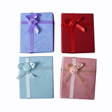 24pcs Pink Paper Jewelry Box 7x8x2.5cm Necklace Earring Ring Gift Packaging