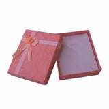 24pcs Pink Paper Jewelry Box 7x8x2.5cm Necklace Earring Ring Gift Packaging