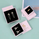 24pcs Pink Paper Jewelry Packaging Boxes Hot Roses Jewelry Gift box