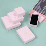 24pcs Pink Paper Jewelry Packaging Boxes Hot Roses Jewelry Gift box