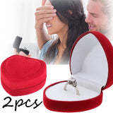 24pcs Red Velvet Heart Ring Box Jewelry Display Case Holder Gift Boxes