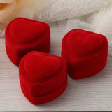 24pcs Red Velvet Heart Ring Box Jewelry Display Case Holder Gift Boxes