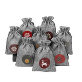 24pcs Christmas Advent Bag Calender Days Pouch DIY Numbers Bag Gift Bag Can Logo