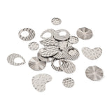 24pcs Textured Heart Oval Charms for Jewelry Making DIY