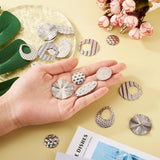 24pcs Textured Heart Oval Charms for Jewelry Making DIY