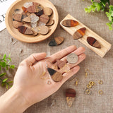 24pcs Teardrop Resin Walnut Wood Pendants for DIY Jewelry Making