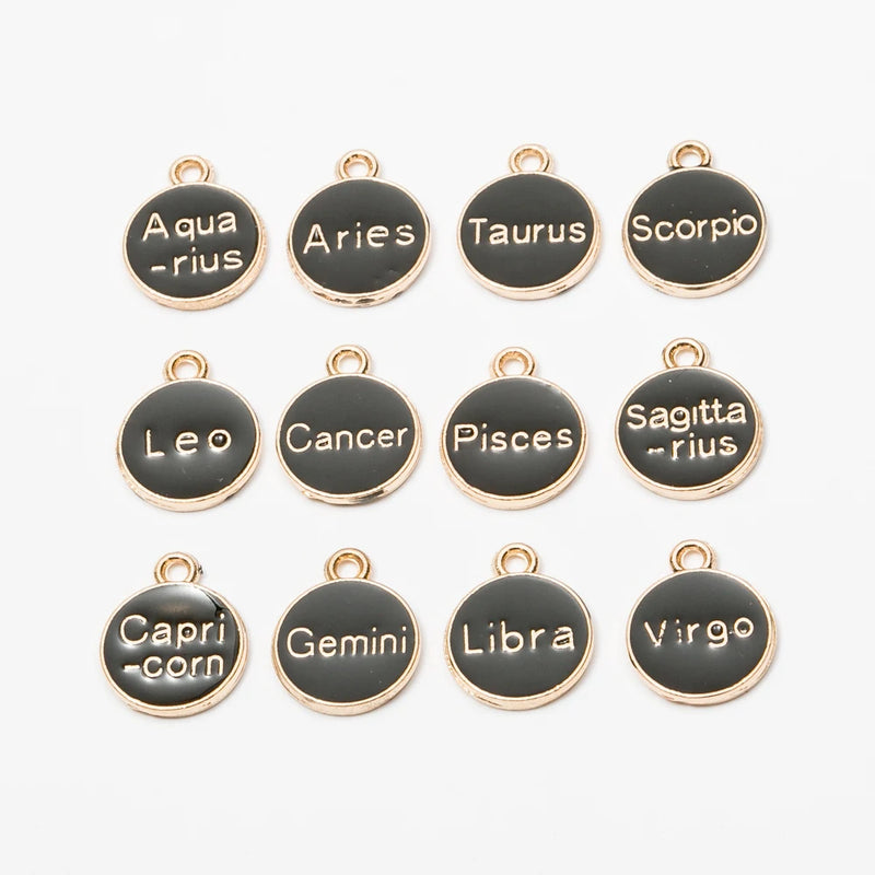 24pcs Zodiac Vintage Pendant Charms DIY Jewelry Making