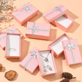 24pcs Valentines Bowknot Cardboard Jewelry Boxes DIY Packing Supplies