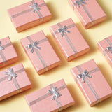 24pcs Valentines Bowknot Cardboard Jewelry Boxes DIY Packing Supplies