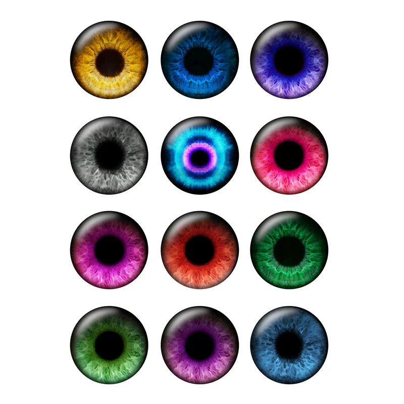 24pcs/bag Doll Pupil Eyes Chips 14mm Thin Glass Eye for Blythe Doll