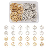 24pcs/box Stainless Steel Constellation Pendants Mix For Jewelry Crafts