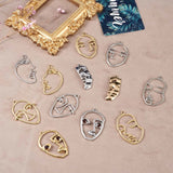24pcs Alloy Art Human Face Hollow Charms DIY Jewelry Findings