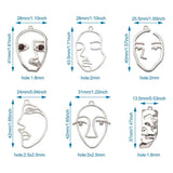 24pcs Alloy Art Human Face Hollow Charms DIY Jewelry Findings