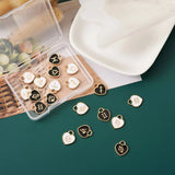 24pcs Enamel Heart Constellation Charms for DIY Jewelry Crafts Mix
