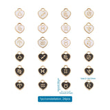 24pcs Enamel Heart Constellation Charms for DIY Jewelry Crafts Mix