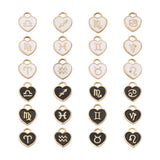 24pcs Enamel Heart Constellation Charms for DIY Jewelry Crafts Mix