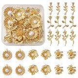 24pcs Rose & Flower Pendants For DIY Bracelet Necklace Making