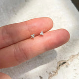 Sterling Silver 925 CZ Triangle Nose Studs Rings Piercing Body Jewelry