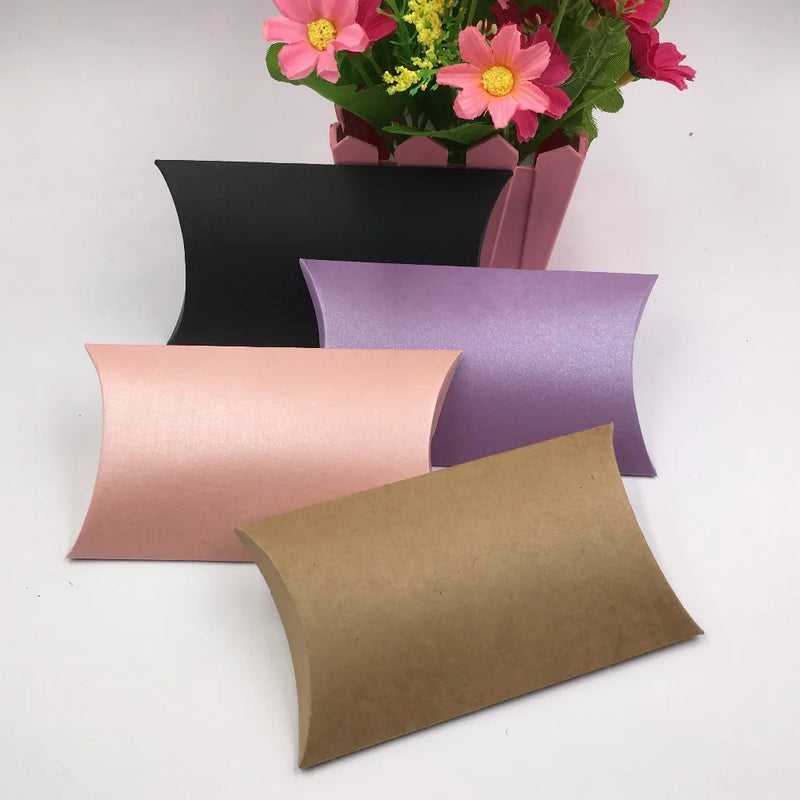 24pcs Wedding Party Favor Candy Cake Paper Pillow Boxes