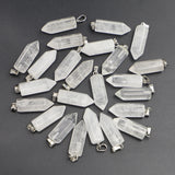 24pcs 2023 Stone Crystal Pillar Hexagonal Pendants DIY Necklace Earring