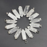 24pcs 2023 Stone Crystal Pillar Hexagonal Pendants DIY Necklace Earring