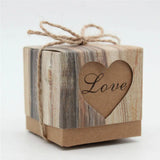 24pcs Retro Style Love Wedding Ring Box With Rope