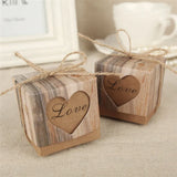 24pcs Retro Style Love Wedding Ring Box With Rope