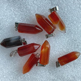 24pcs Natural Stone Pendant Carnelian Red Agates Quartz Necklaces