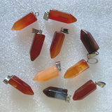 24pcs Natural Stone Pendant Carnelian Red Agates Quartz Necklaces